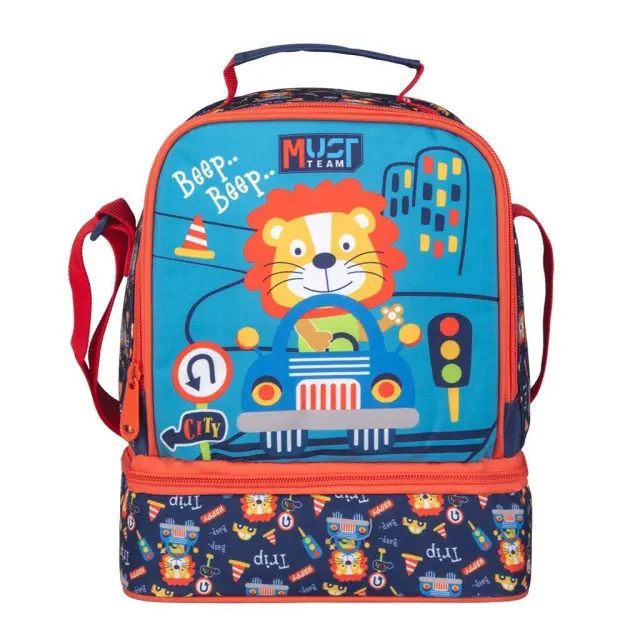 Must Ισοθερμικό Τσαντάκι Φαγητού Happy Trip Lion 2 Θήκες 000586748