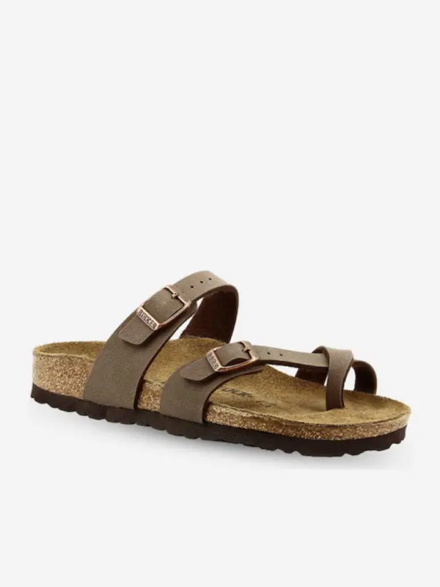 Birkenstock Σαγιονάρες Unisex Birko-Flor-Nubuck(ανθεκτικό υλικό της Birkenstock-επιτρέπει την επαφή με το νερό) Καφέ BIR/MAYARI 071063 MOCCA 2