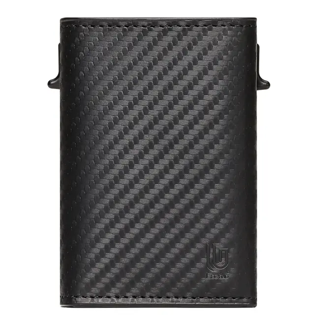 Μαύρο Πορτοφόλι Carbon Fiber RFID με Pop-up Μηχανισμό 2
