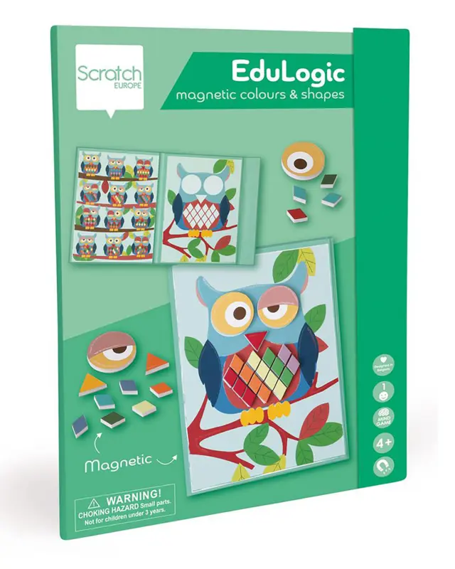 Παιχνίδι Scratch Μαγνητικό Colours & Shapes Κουκουβάγια 60τμχ