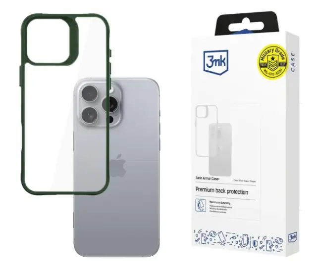 3mk® Satin Armor Case+ Back Cover για iPhone 16 Pro Max- Green 2