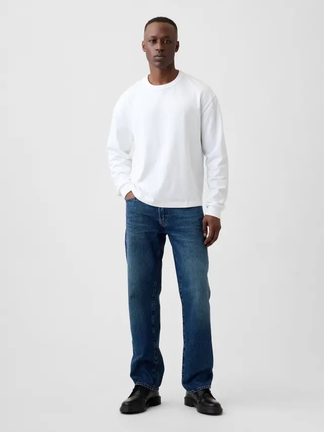 Ανδρικό Τζιν Παντελόνι Relaxed Straight Dark Blue wash