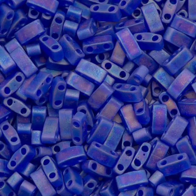 Χάντρα Miyuki Half Tila No151FR Matte Transparent Cobalt AB ~7gr