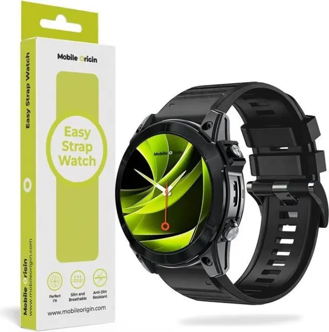 Mobile Origin Easy Strap Silicone Garmin Watch 22mm Black