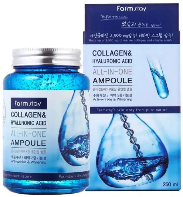 FarmStay Collagen & Hyaluronic Acid All-In-One Ampoule Για σύσφιξη και ενυδάτωση του δέρματος 250ml