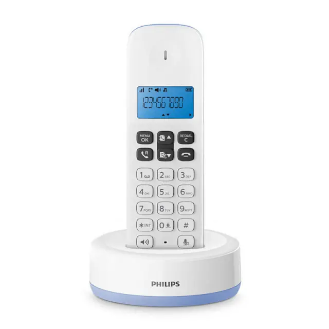 Philips D1611S Ασύρματο Τηλέφωνο με Aνοιχτή Aκρόαση Γαλάζιο