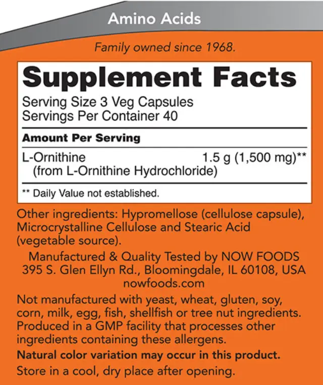 Now Foods L-Ornithine 500 mg 2