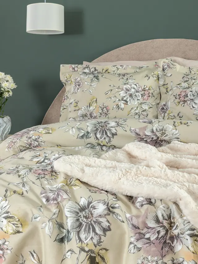 Σετ Σεντόνια 170x270 Μονά Ivy Palamaiki IS813 Green Χωρίς Λάστιχο100% Βαμβακοσατέν