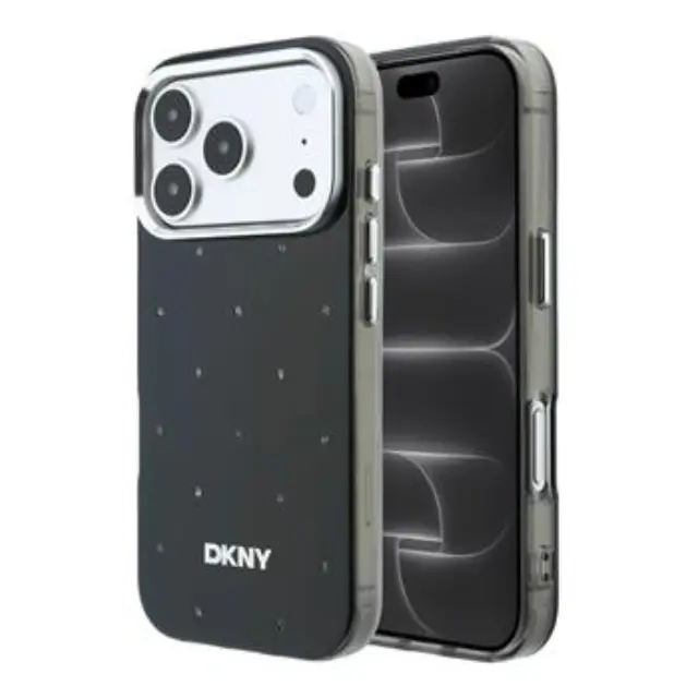 DKNY PC/TPU Rhinestones Magsafe Case for iPhone 18 Pro Max Black