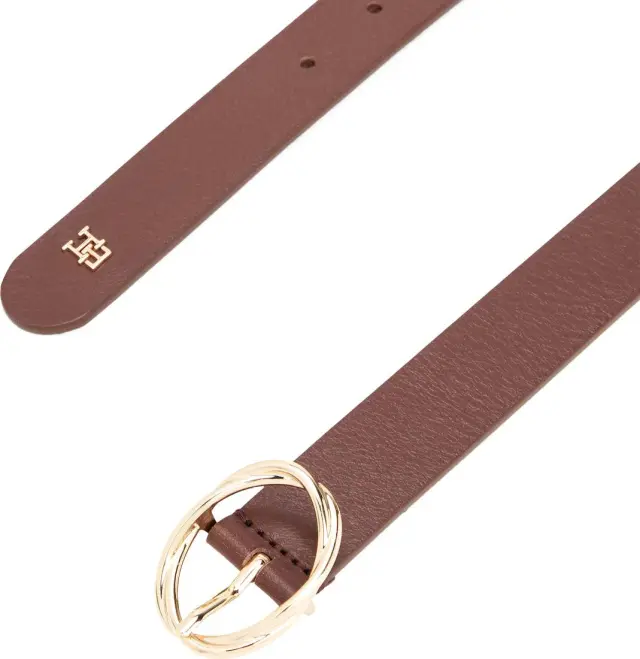 Tommy Hilfiger Γυναικεία Μικρή Ζώνη Th Chic 2.5 από Λείο Φυσικό Δέρμα Καφέ 90cm 2