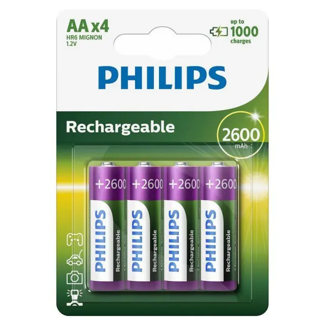 PHILIPS HR6 AA 2600mAh Ni-MH 1.2V επαναφορτιζόμενες μπαταρίες 4 τμχ