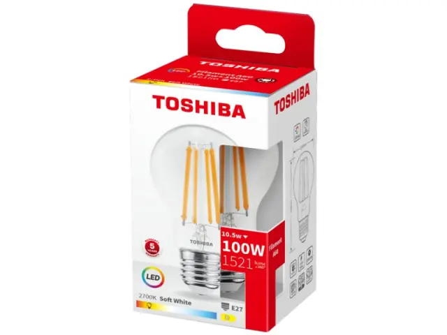 Toshiba LED Filament A60 E27 10.5W 2700K (DELS-FBW410E27AD11)
