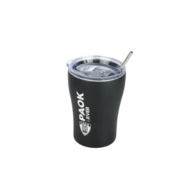Estia Coffee Mug Save The Aegean Ποτήρι Θερμός Ανοξείδωτο BPA Free PAOK BC 350ml με Καλαμάκι 2