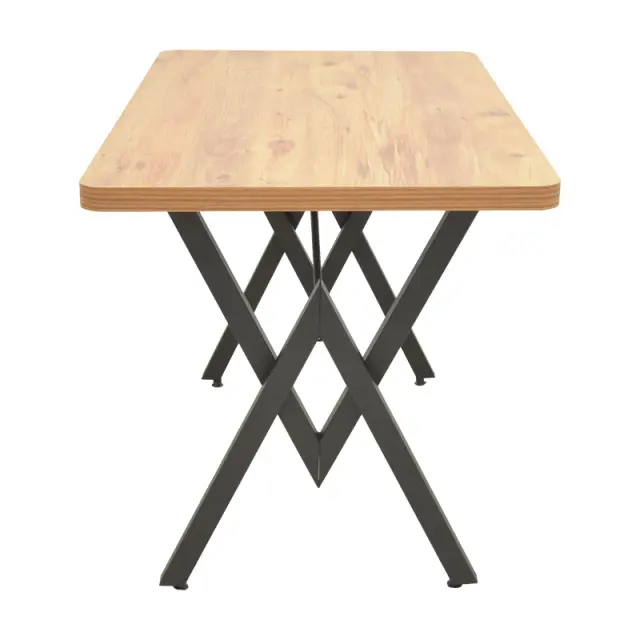 Τραπέζι Vertex pakoworld oak με μαύρα μεταλλικά πόδια 110x70x72εκ 3