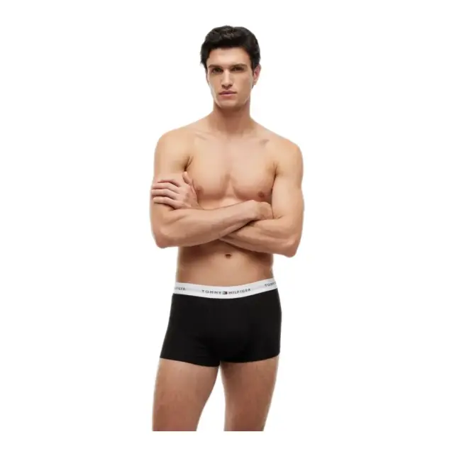 Tommy Hilfiger Ανδρικό Boxer Signature Repeat Logo Waistband - Τριπλό Πακέτο, Χρώμα Μαύρο-Μαύρο-Μαύρο 2