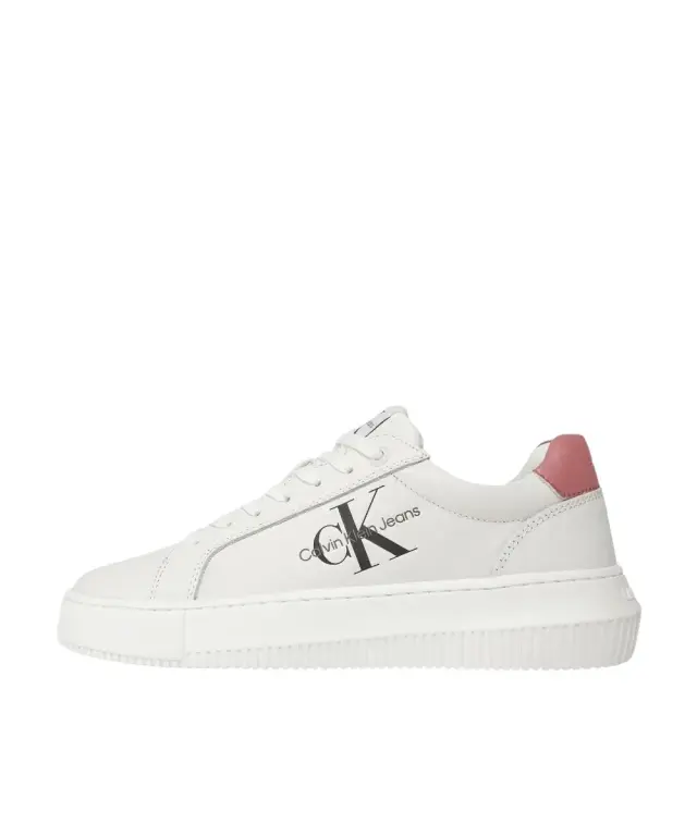 Calvin Klein - Γυναικεία Δερμάτινα Sneakers Chunky Cupsole Mono Wn YW0YW00823-02S Λευκό - 40 2