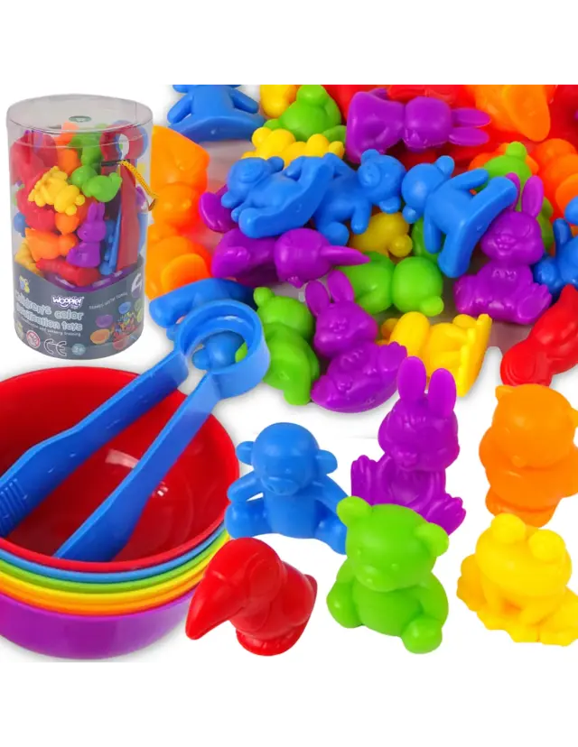 Woopie Εκπαιδευτικό Παιχνίδι Montessori Ταξινόμηση Χρωμάτων με Ζωάκια 44τμχ