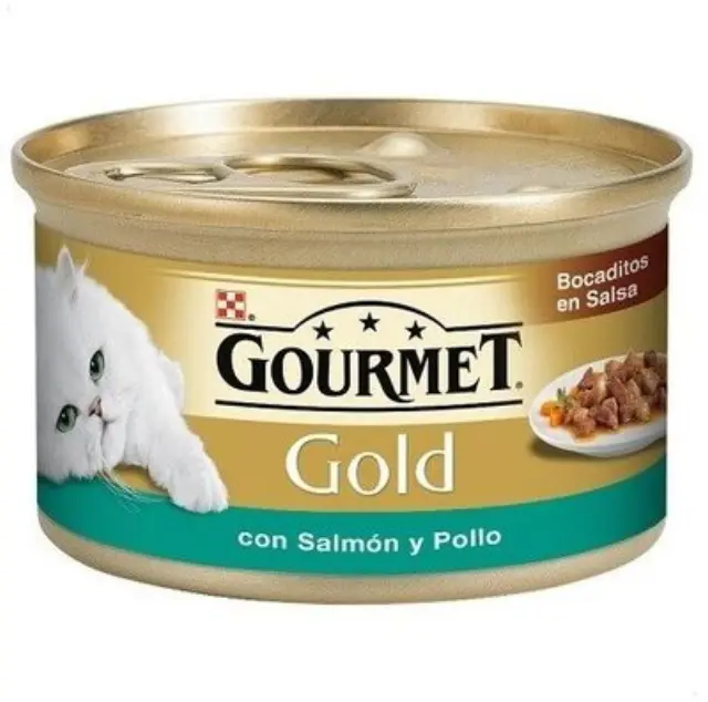 Gourmet Gold Κομματάκια σε Σάλτσα Σολομός+Κοτόπουλο 85gr