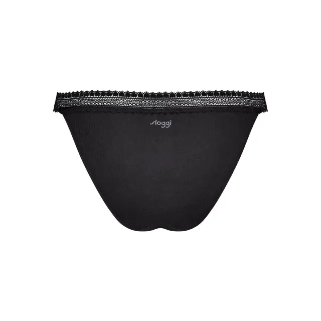 Sloggi Γυναικείο Slip Go Ribbed Tanga - Διπλό Πακέτο, Χρώμα Μαύρο 3