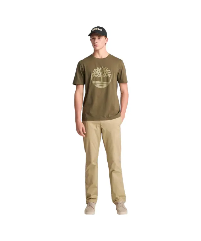 Timberland - Ανδρικό T-shirt Mε Λογότυπο Timberland River Tree TB0A2C6S-AR5 Λαδί - S 3