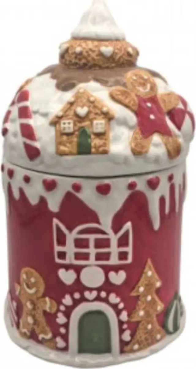 House Ceramic Jar With Lid Βάζο Με Καπάκι Κεραμικό 15x15x26cm