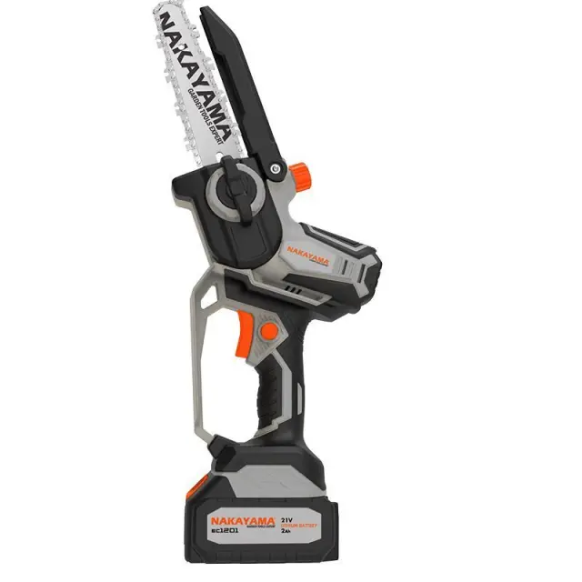 Nakayma EC1200 - Κλαδευτικό Αλυσοπρίονο Μπαταρίας 21V ,Brushless, Li-Ion με Λάμα 20cm, 1.3kg με Φορτιστή + 2 Μπαταρίες 2Ah (2x 2Ah) (075004) 2