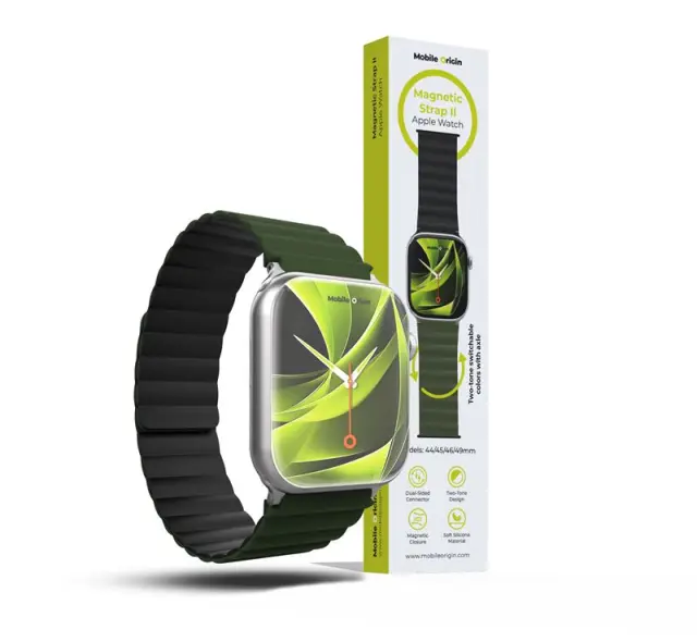 Mobile Origin Magnetic Watch Band II, green/black - Apple Watch 49mm/46mm/45mm/44mm