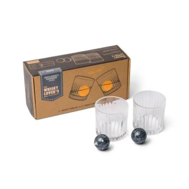 Gentlemen's Hardware® Σετ 2 Ποτήρια και Παγάκια για Ουίσκι