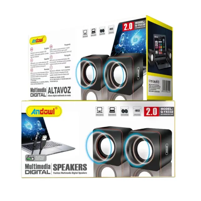 Andowl Ηχεία Υπολογιστή 2.0 Multimedia Q-YX332 - Mobile Desktop Multimedia Digital Speakers Z774191