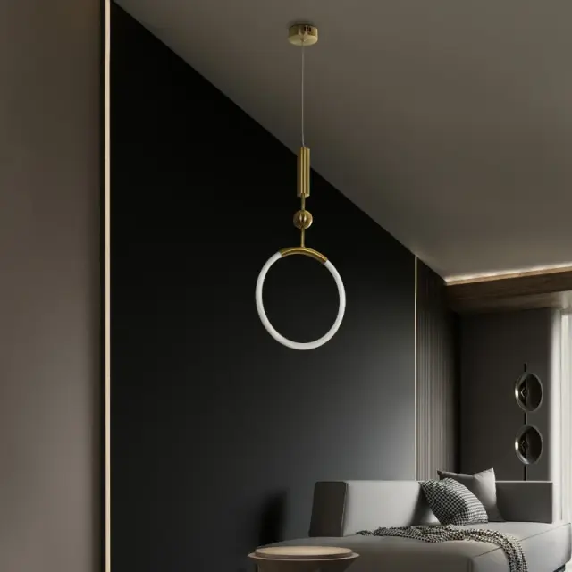 LED Κρεμαστό Φωτιστικό Οροφής GLOW 18Watt CCT με On/Off Χρυσό Πλατίνα και Λευκό Νήμα KLV-101-0175 2
