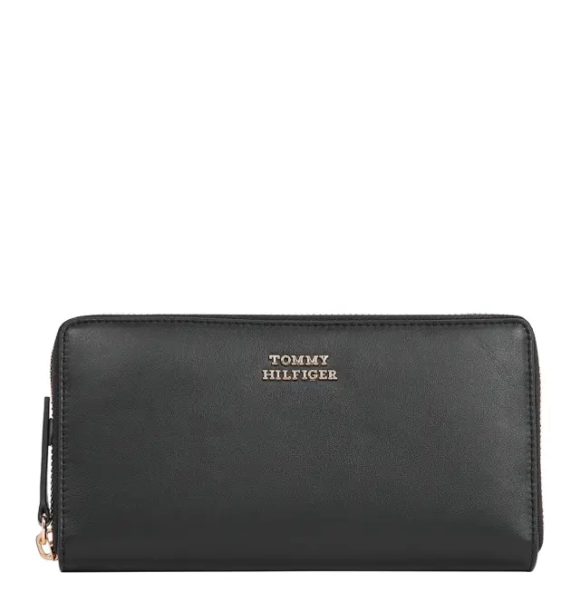 Πορτοφόλι TOMMY HILFIGER Leather Zip Around 17340 Μαύρο