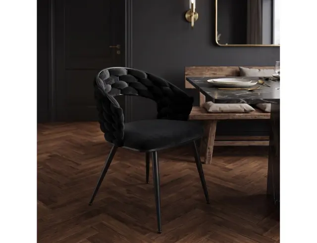 Kαρέκλα Sawyer Home Deco Factory με διαστάσεις 62x54x83cm - Black HD0359