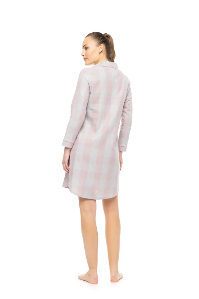 W1835 - Type - NIGHTGOWN BUTTONED SOFT ROSE PLAID 3