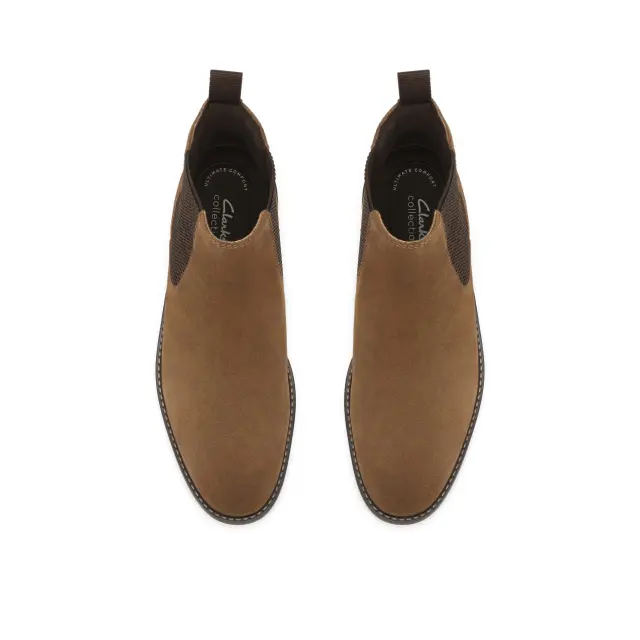 Clarks Jaxen Easy Δερμάτινο Ανδρικό Μποτάκι Chelsea Cola Suede (26327310) - 41 2