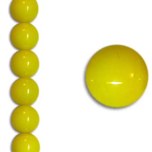 Χάντρα Glass Pearl Party Neon Yellow 8mm ~22τεμ