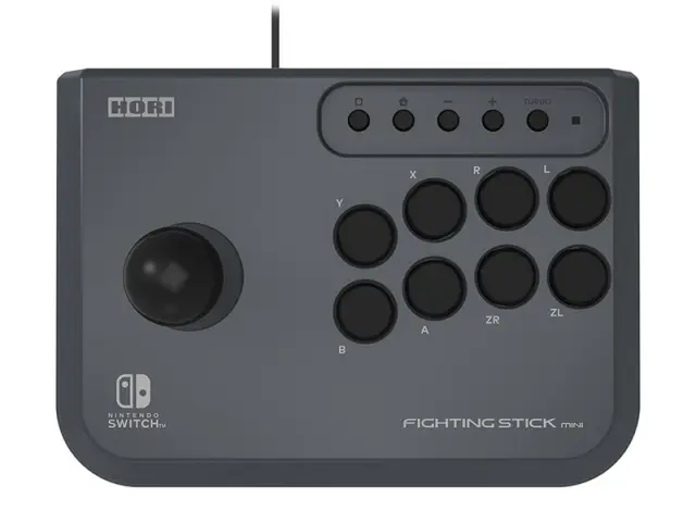 HORI Fighting Stick Mini Arcade Joystick Ενσύρματο Χειριστήριο για Nintendo Switch + PC με 8 Πλήκτρα, Turbo + Σύνδεση USB – Μαύρο 3