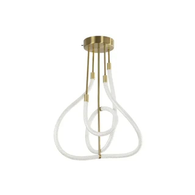 LED Κρεμαστό Φωτιστικό Οροφής GLOW 40Watt CCT με Χειριστήριο σε Χρυσό Πλατίνα και Λευκό Νήμα KLV-101-0152 3