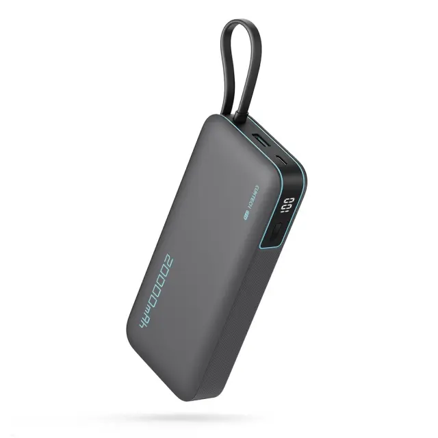 Cuktech® Powerbank με Built-in Καλώδιο USB-C 20000mAh 45W-Gray