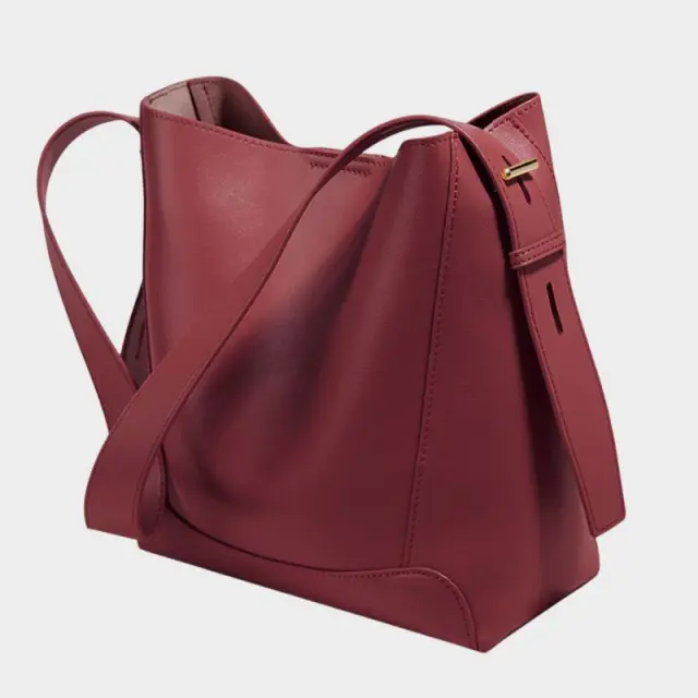 Δερμάτινη Γυναικεία Τσάντα Shopper ‘Ωμου Foxer 9136015F μπορντό - One Size 2