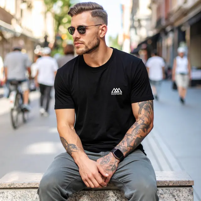 T-shirt Noshame® Μαύρο με τύπωμα - 112513 - XXL