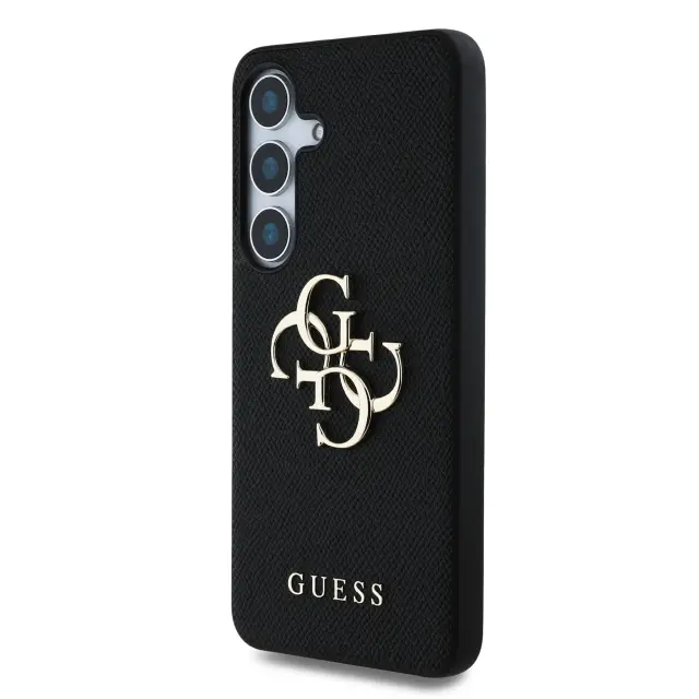 Guess PU Grained 4G Metal Logo Case for Samsung Galaxy S25 Black 2