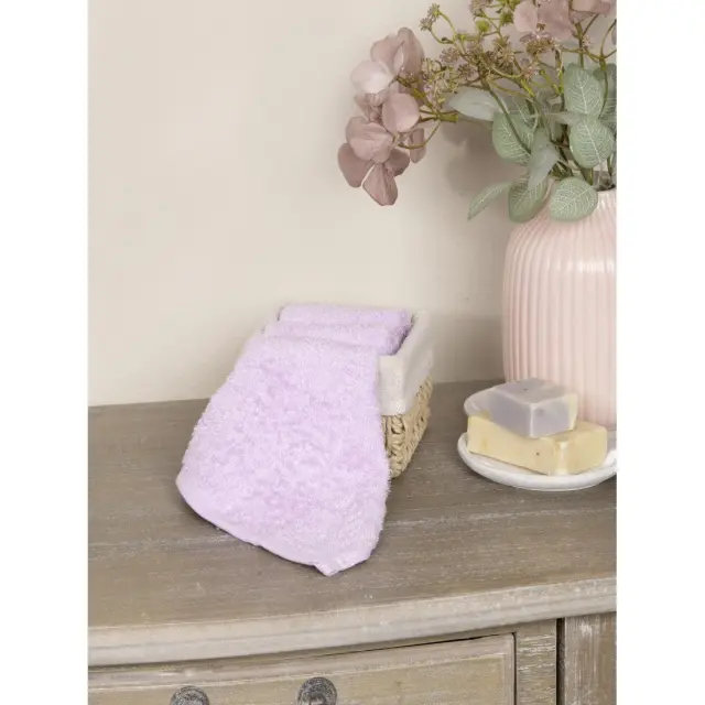 Καλαθάκι Με Λαβέτες 3 Τεμαχίων Nima Bamboo Bloom Lilac 25x25