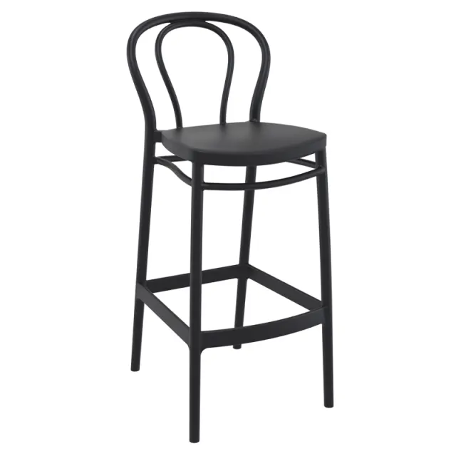 Σκαμπό Bar VICTOR Μαύρο PP 45x52x106cm