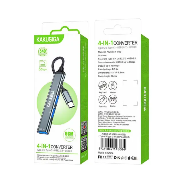 Kakusiga KSC-1417 4-IN-1 Converter Type-C To Type-C & USB 2