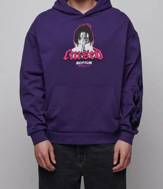 Naruto Shippuden Hooded Sweater Graphic Purple