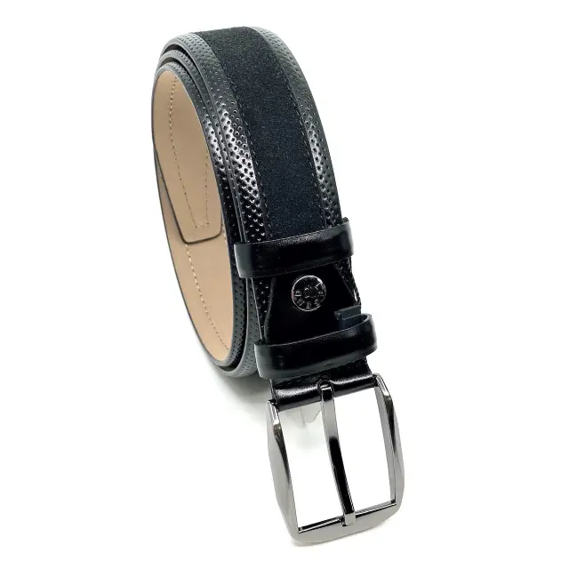 Μαύρη Ζώνη P.U. Leather Τύπου Suede 3,5 cm - 105cm 2