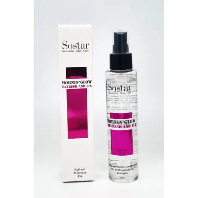 Sostar Mornin'Glow Refresh & Fix Σπρέι Προσώπου Ενυδάτωσης & Σταθεροποίησης Μακιγιάζ 125ml