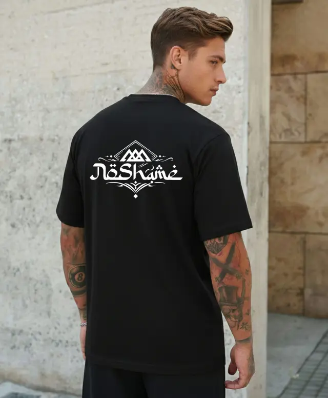 T-shirt Noshame® Oversized Μαύρο με τύπωμα - 142603 - XXL