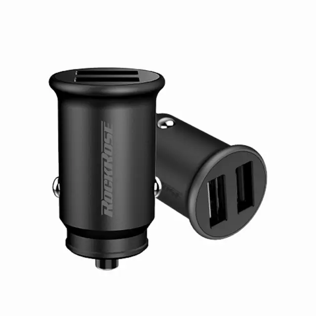 ROCKROSE φορτιστής αυτοκινήτου Ranger P2 με καλώδιο, 2x USB, 12W, μαύρος