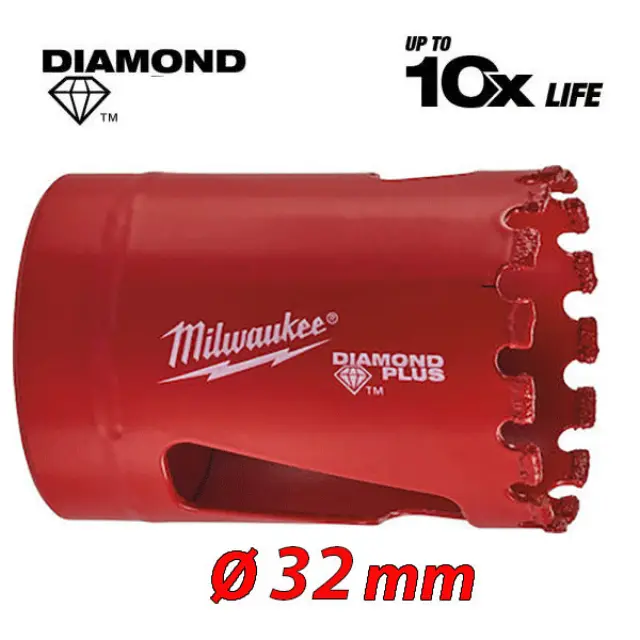 Milwaukee Αδαμάντινο Ποτηροτρύπανο Χωρίς Κρούση 32mm 1τμχ 49565620 2